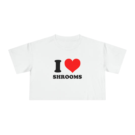 I Love Shrooms Crop Tee